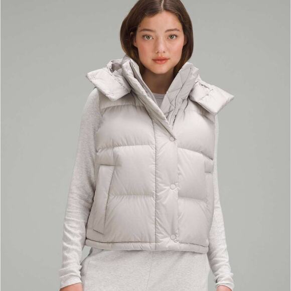 lululemon athletica Jackets & Blazers - Lululemon Wunder Puff Cropped Vest Heathered Natural Ivory Women's Size 2
